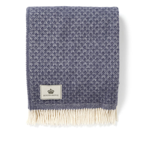 Pure New Wool Throw - Slate Blue Isobel Crescent