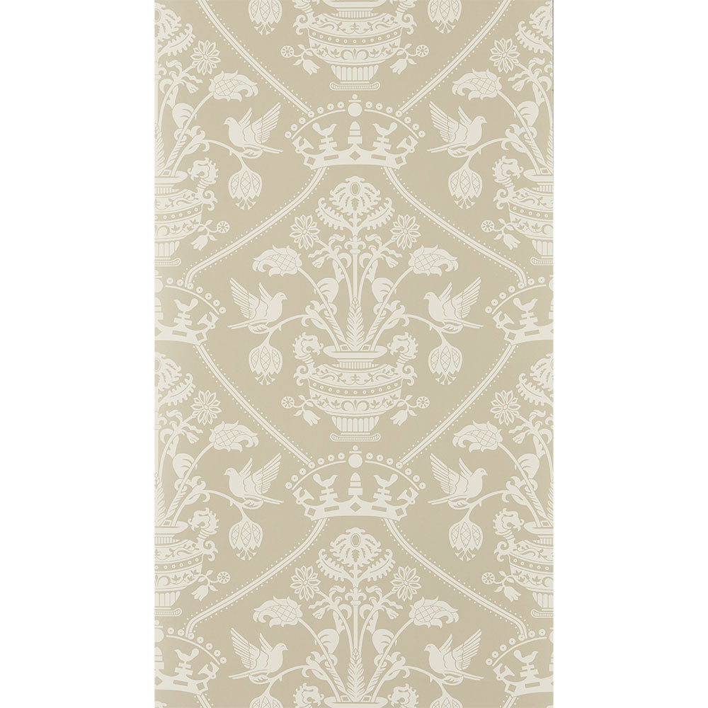 Highgrove Damask Wallpaper Gritstone