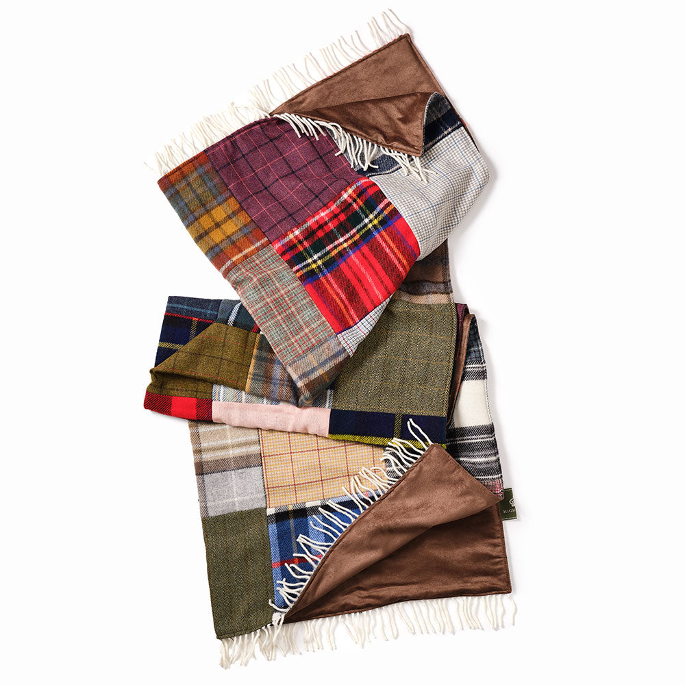 Highgrove Patchwork Tweed and Tartan Wool Bed Cover