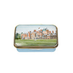 Small enamel trinket box featuring a watercolour of Sandringham House by His Majesty King Charles III