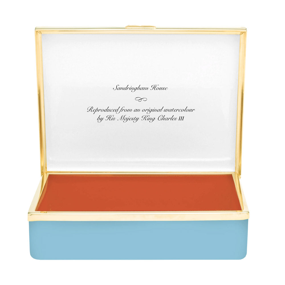 Sandringham House Leather Lined Enamel Box