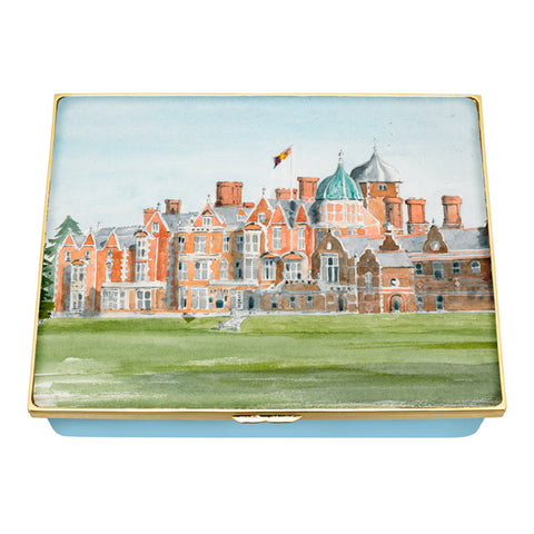 Sandringham House Leather Lined Enamel Box