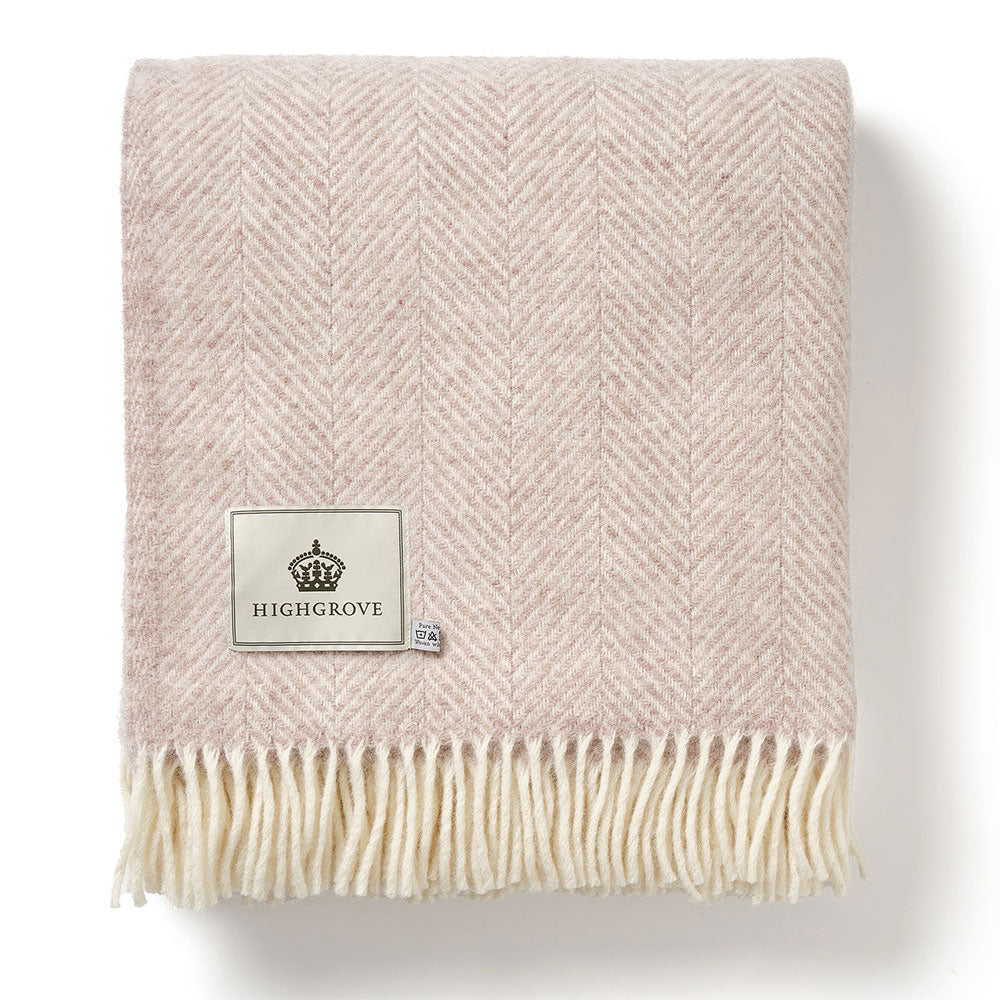 Pure New Wool Throw - Fishbone Hazel