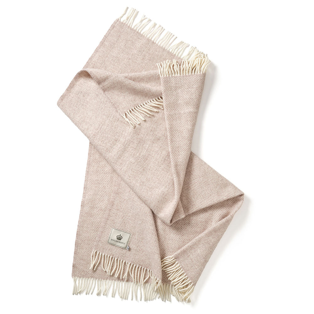 Pure New Wool Throw - Fishbone Hazel