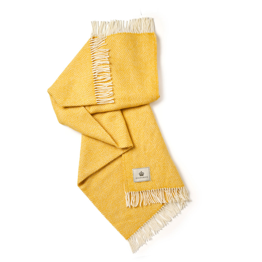 Pure New Wool Throw - Yellow Beehive