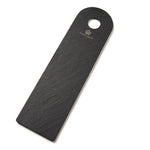 A black slate serving board with a rounded top and a hanging hole, featuring the Highgrove crown logo and text printed near the top, shown on a plain white background.
