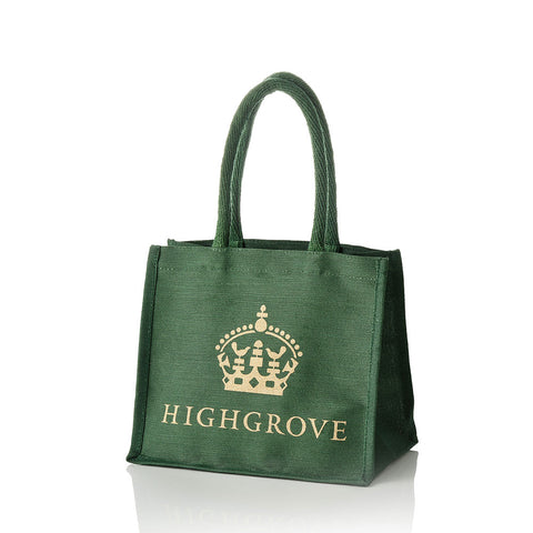 Highgrove Crown Green Jute Shopping Bag (small)