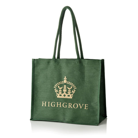 Highgrove Crown Green Jute Shopping Bag (large)