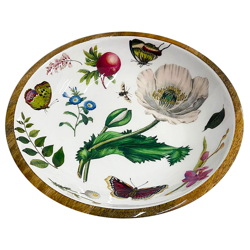 Country Garden Wooden Salad Bowl