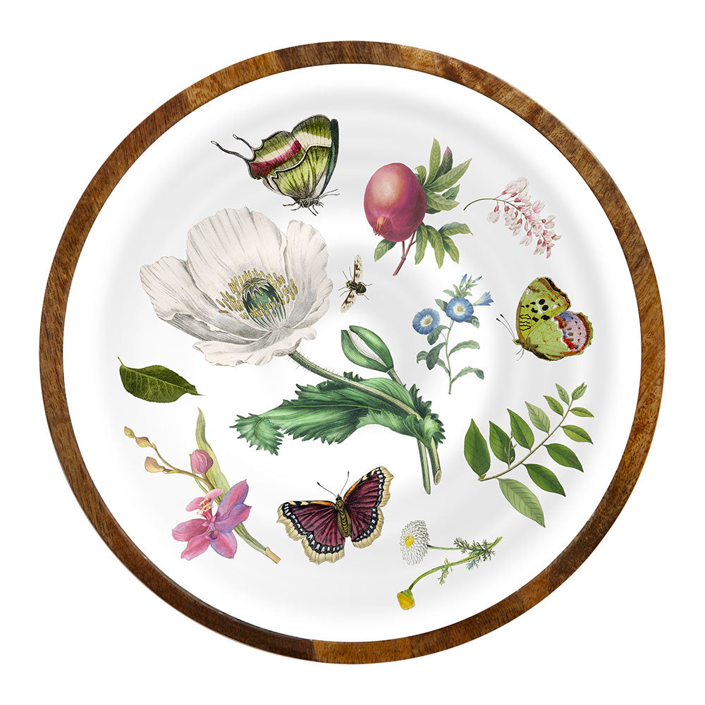 Country Garden Wooden Salad Bowl