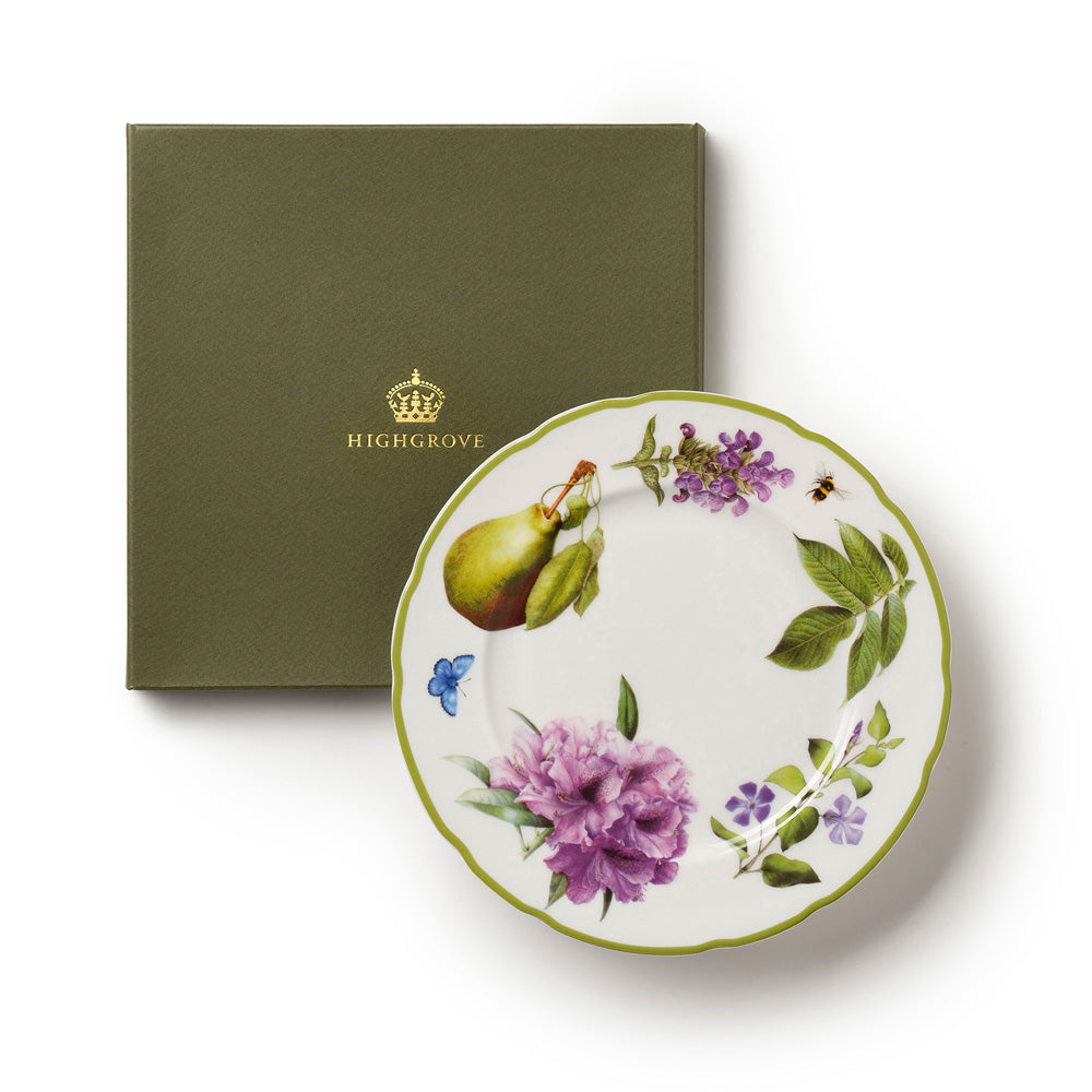 Highgrove Gardens Fine Bone China Dessert Plate and Gift Box