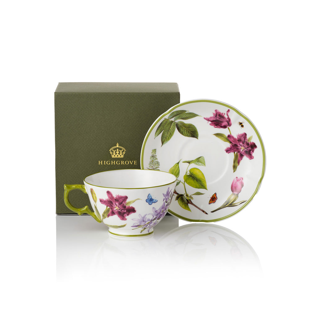Highgrove Gardens Fine Bone China Breakfast Cup & Saucer
