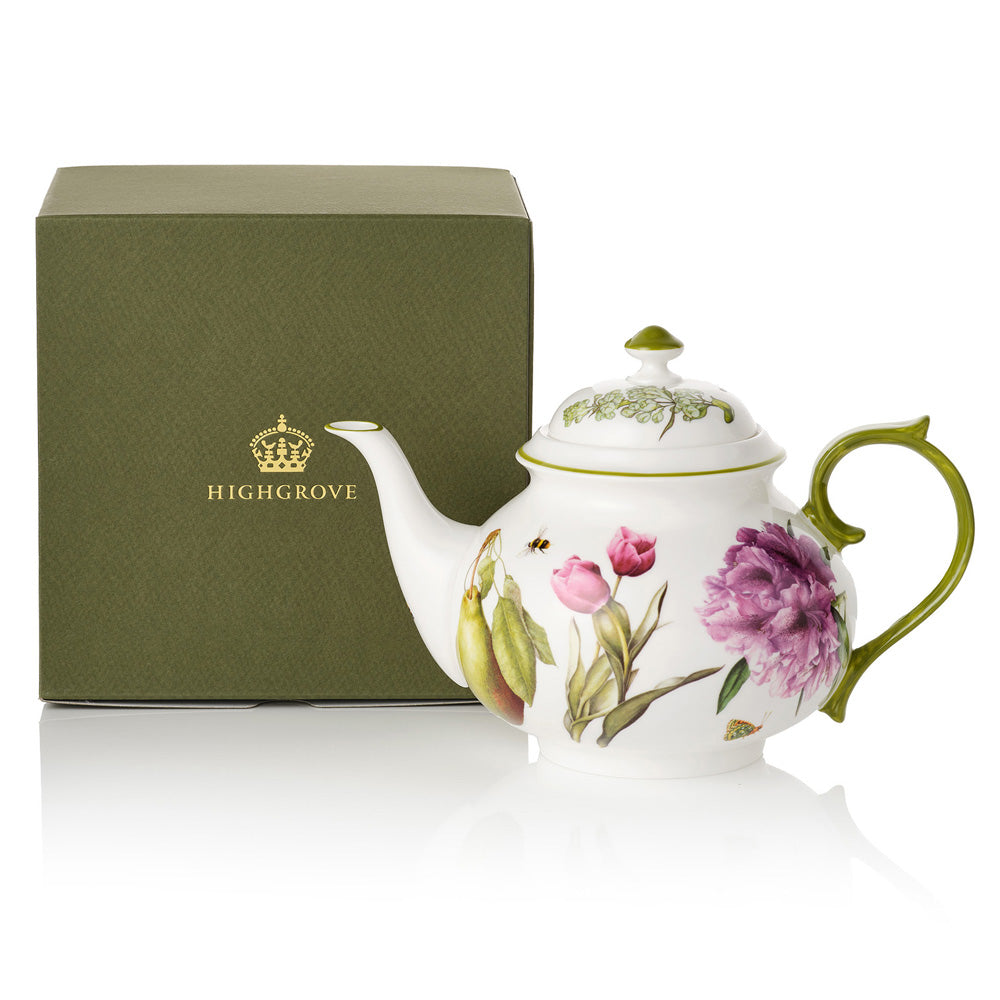Highgrove Gardens Fine Bone China Teapot with Gift Box