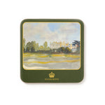 Coaster with a watercolour scenic design of Highgrove House and Gardens, featuring the Highgrove logo.