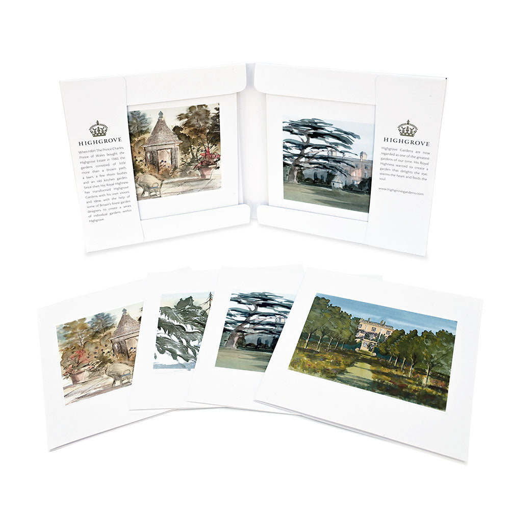 HRH The Prince Charles, Prince of Wales ‘Highgrove Gardens’ Watercolours Notecard Wallet