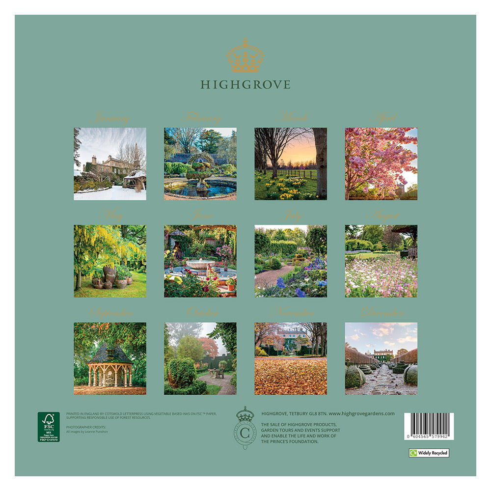 Highgrove Gardens 2024 Photographic Calendar