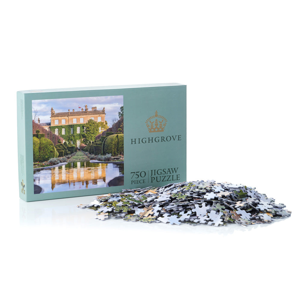 Highgrove House Jigsaw Puzzle featuring the rear aspect, Thyme Walk, and Lily Pool Garden.