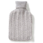 Cable Knit Cashmere Hot Water Bottle Cygnet Grey