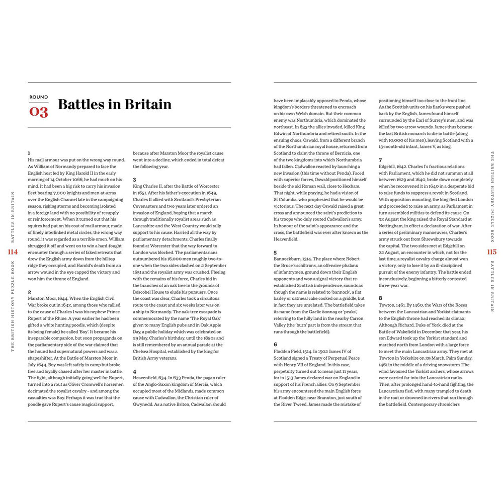 The British History Puzzle Book Battles in Britain Round 3