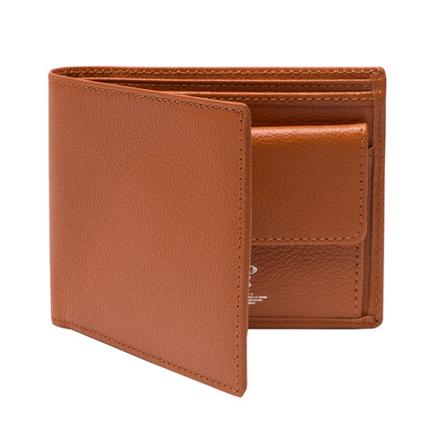 Tan Curved Wallet with Coin Pocket