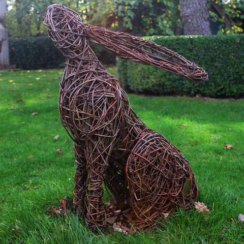 Moongazing Hare Willow Sculpture