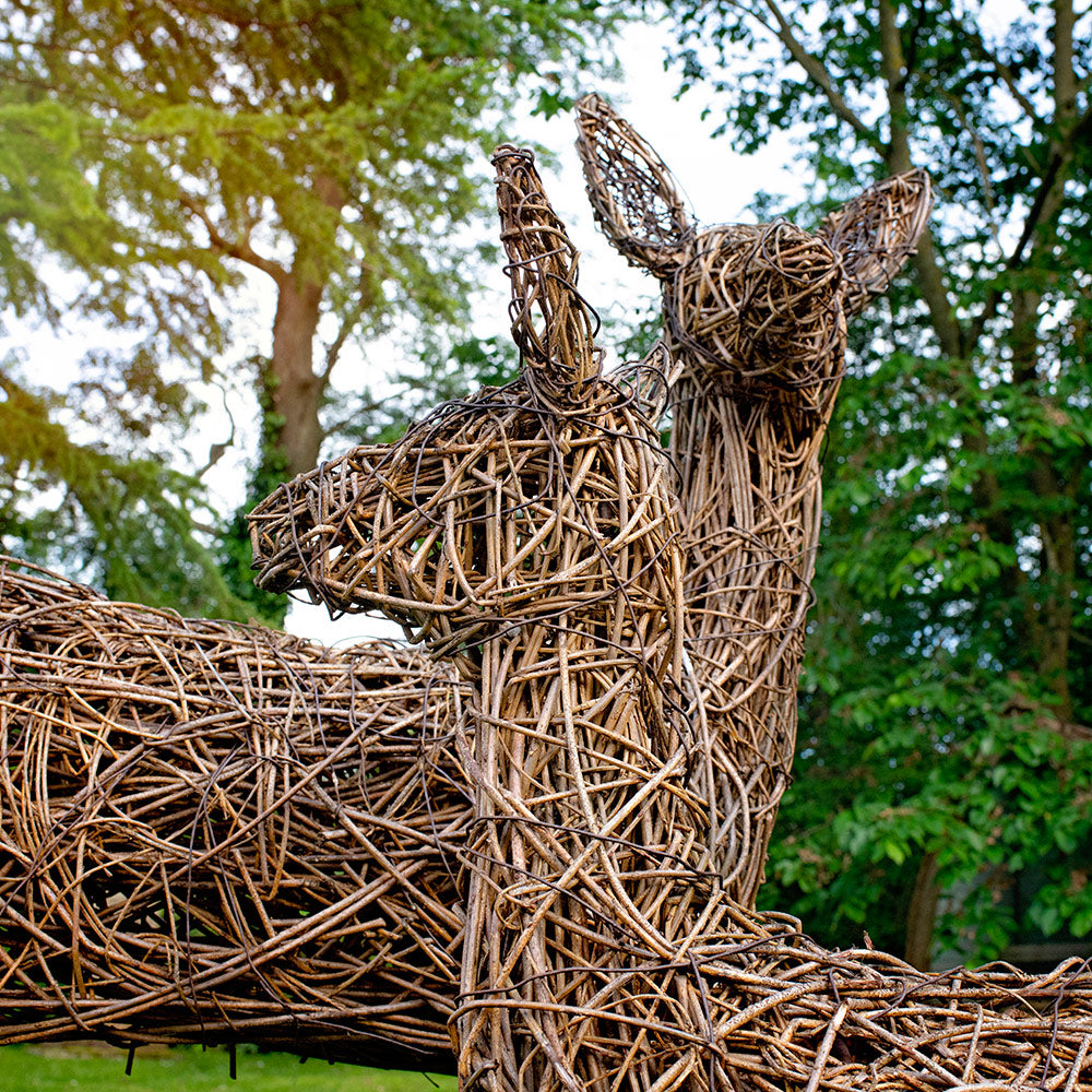 Roe Doe Deer Willow Sculpture