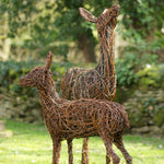 Roe Doe Deer and Fawn Deer Willow Sculpture