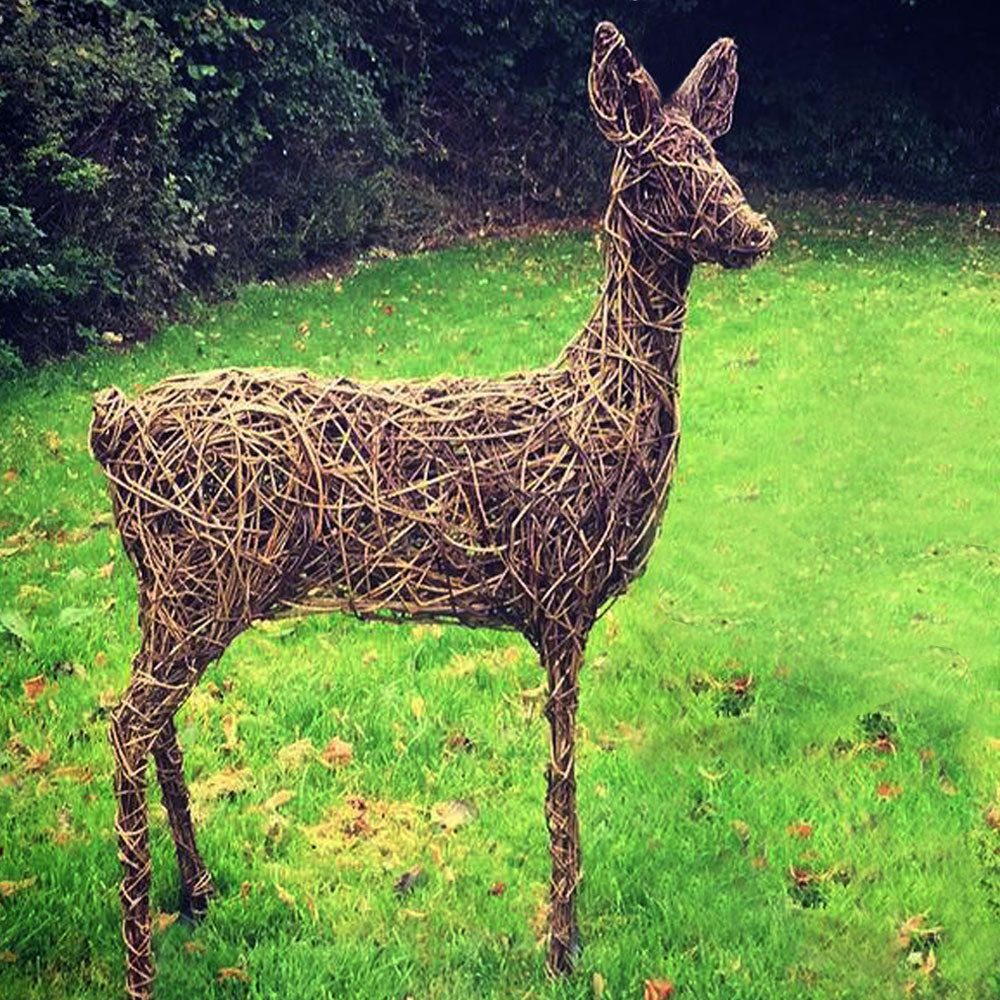 Roe Doe Deer Willow Sculpture