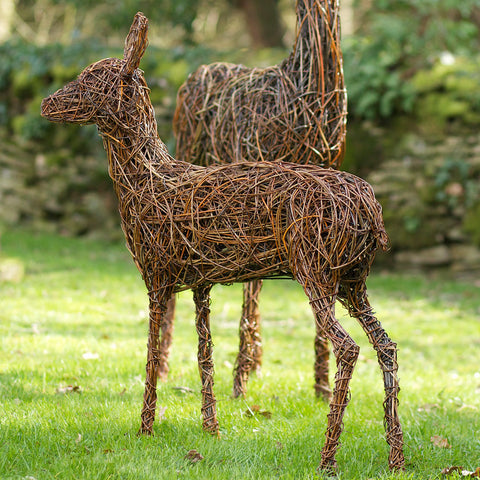Roe Fawn Deer Willow Sculpture