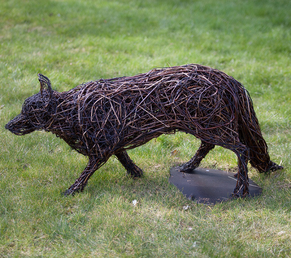 Collie Dog Willow Sculpture