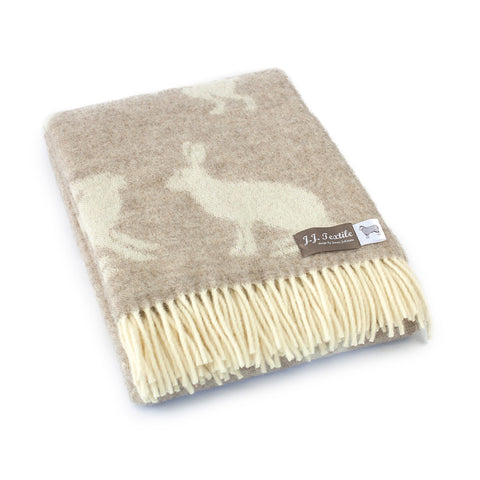 Cream Hare Wool Throw