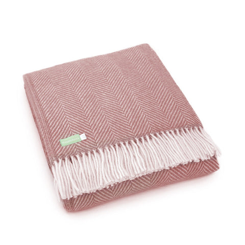 Dusky Pink Lambswool Throw