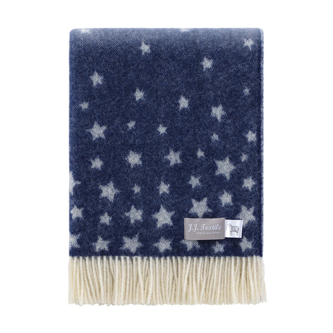 Blue Stars Wool Throw