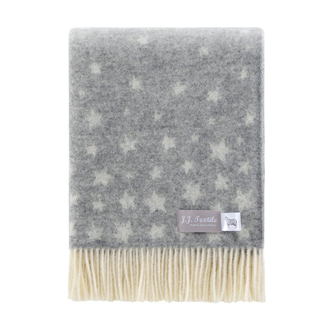 Grey Stars Wool Throw