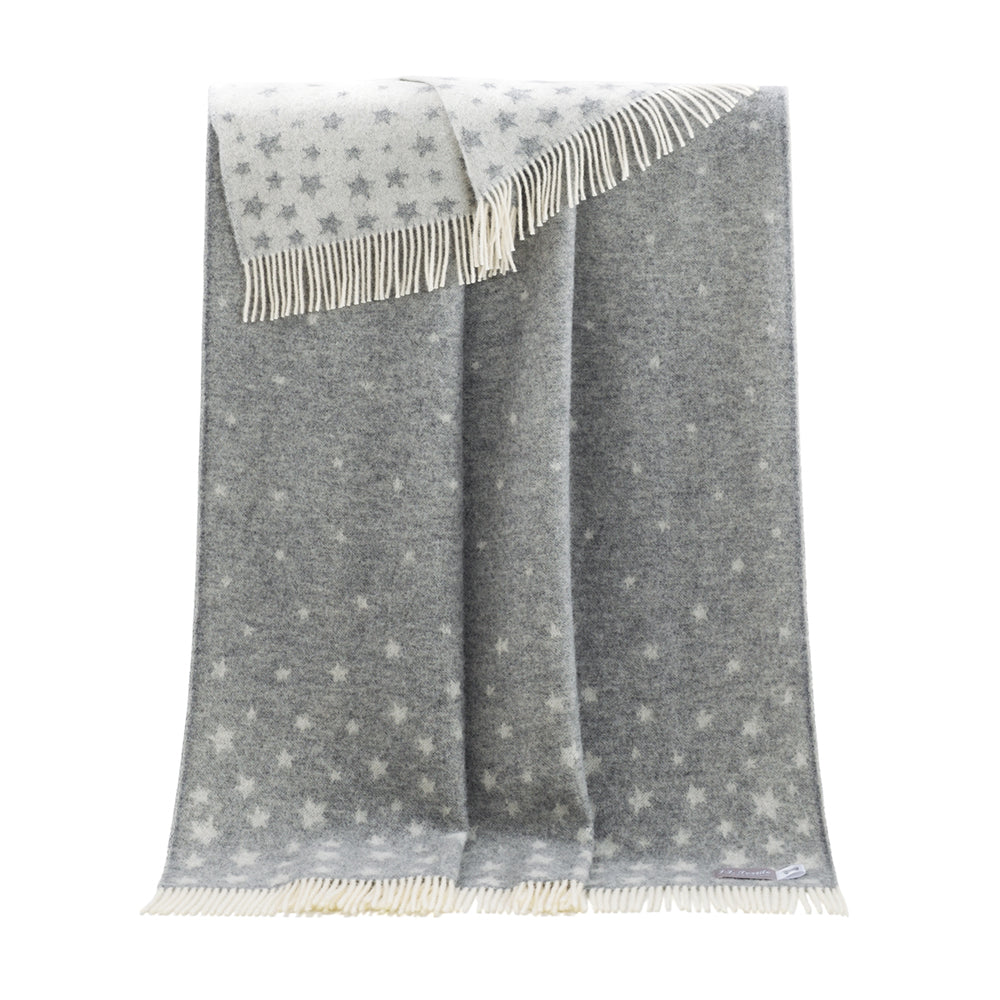 Grey Stars Wool Throw