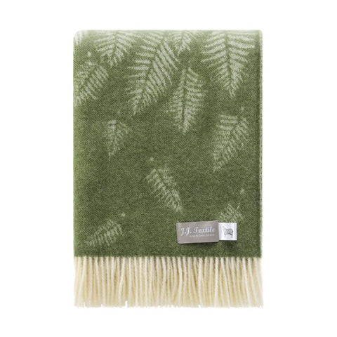 Green Fern Wool Throw