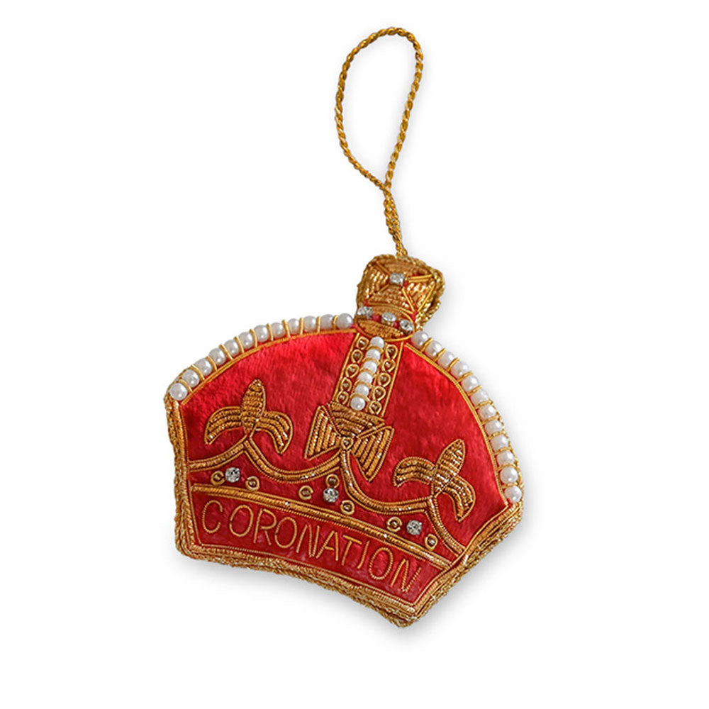 Coronation Decoration - Highgrove Embroidered Scarlet Red Crown