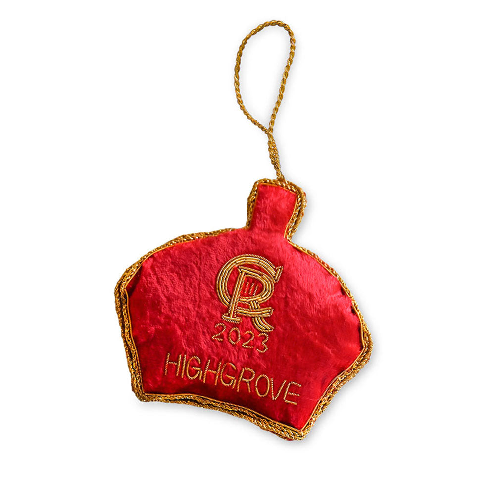 Coronation Decoration - Highgrove Embroidered Scarlet Red Crown