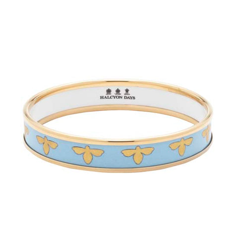 Forget Me Not Blue and Gold Bee Bangle