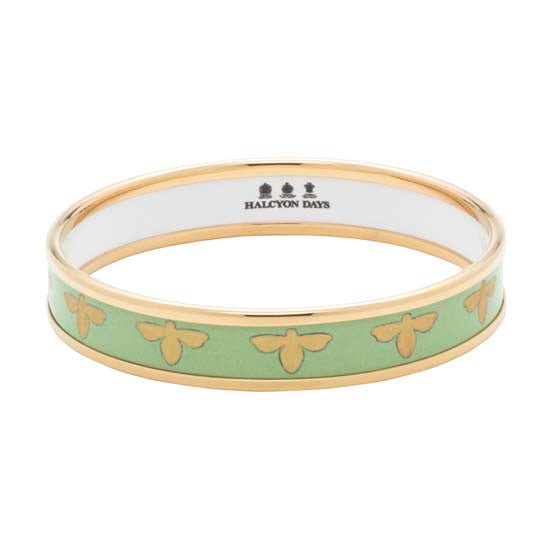 Meadow Green and Gold Bee Bangle