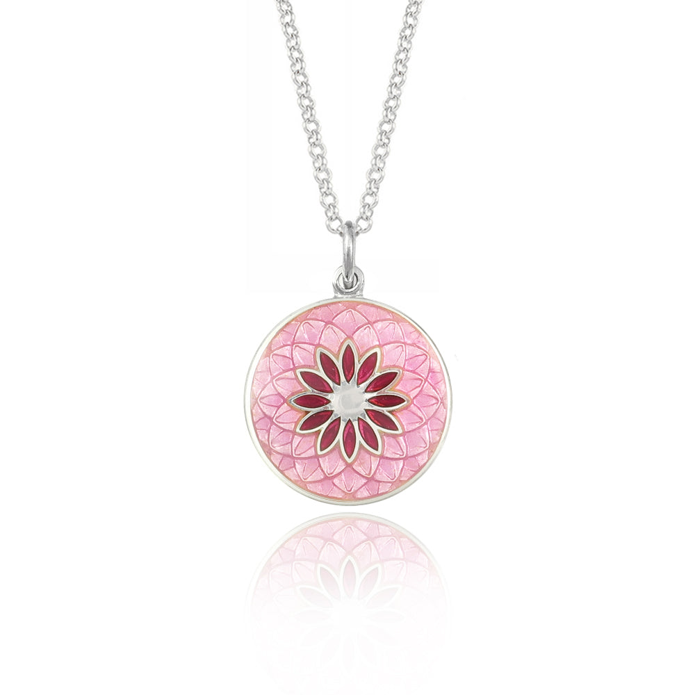 Pink and Raspberry Red Dahlia Necklace