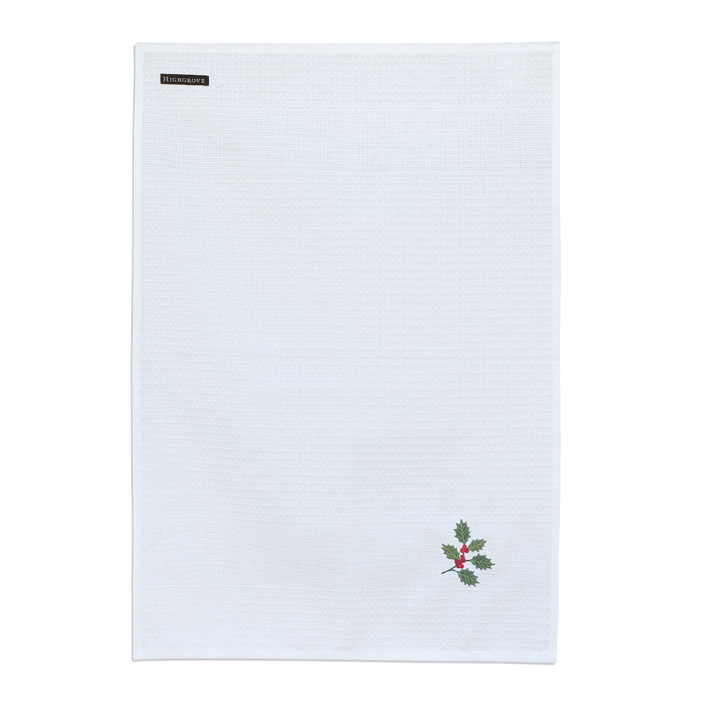 Luxury Tea Towel - Holly Design