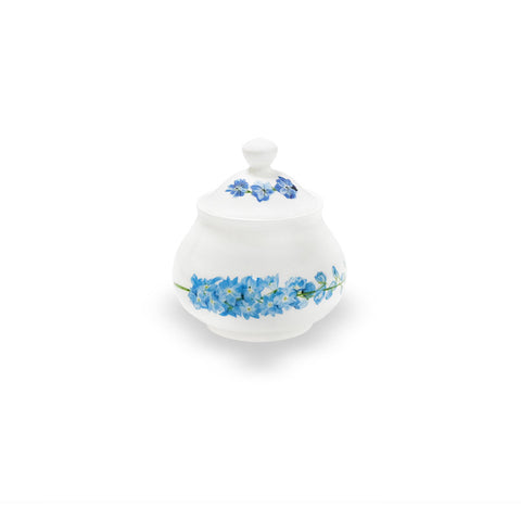 Highgrove Delphiniums Fine Bone China Sugar Bowl with Lid