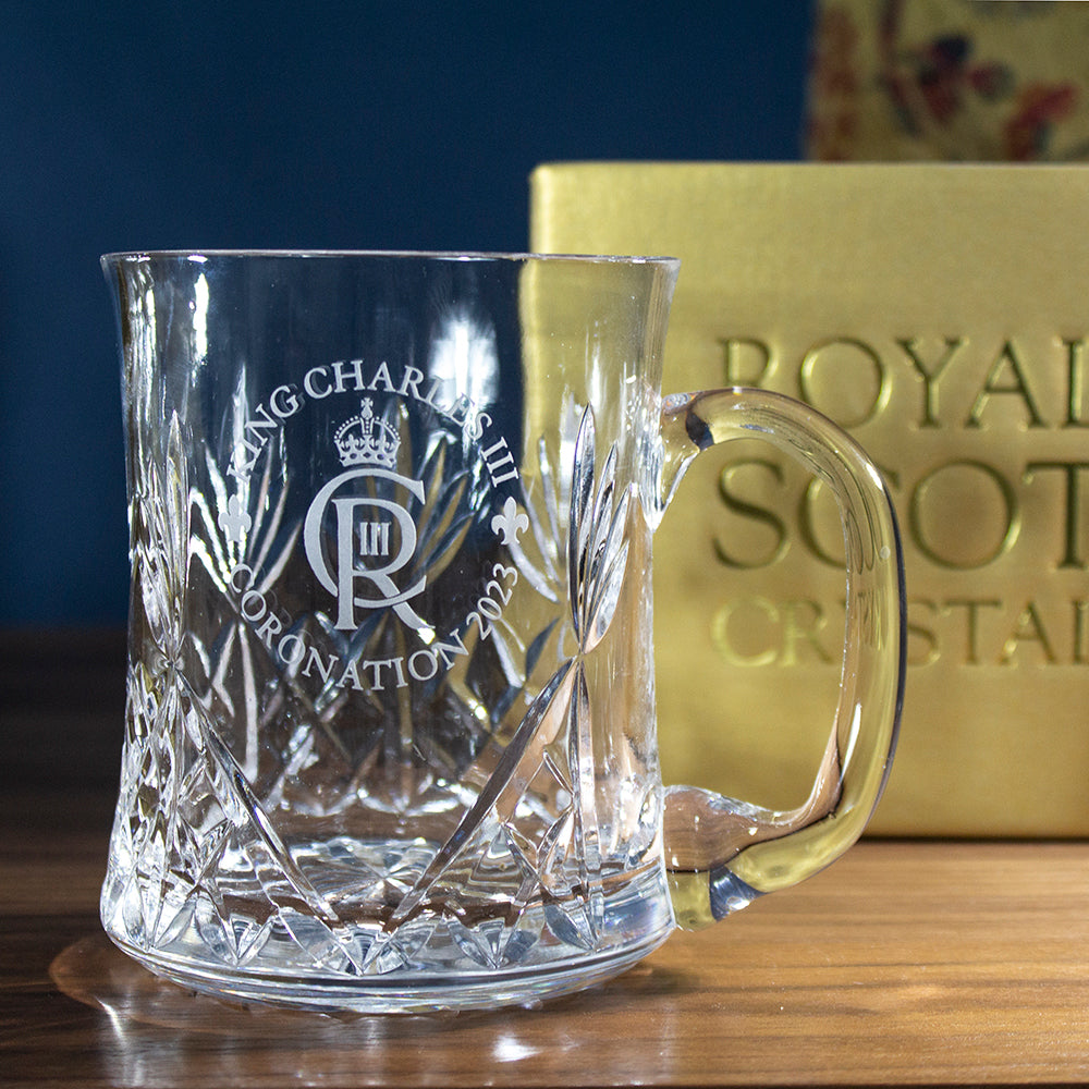 Coronation Engraved Glass Tankard (Gift Boxed)