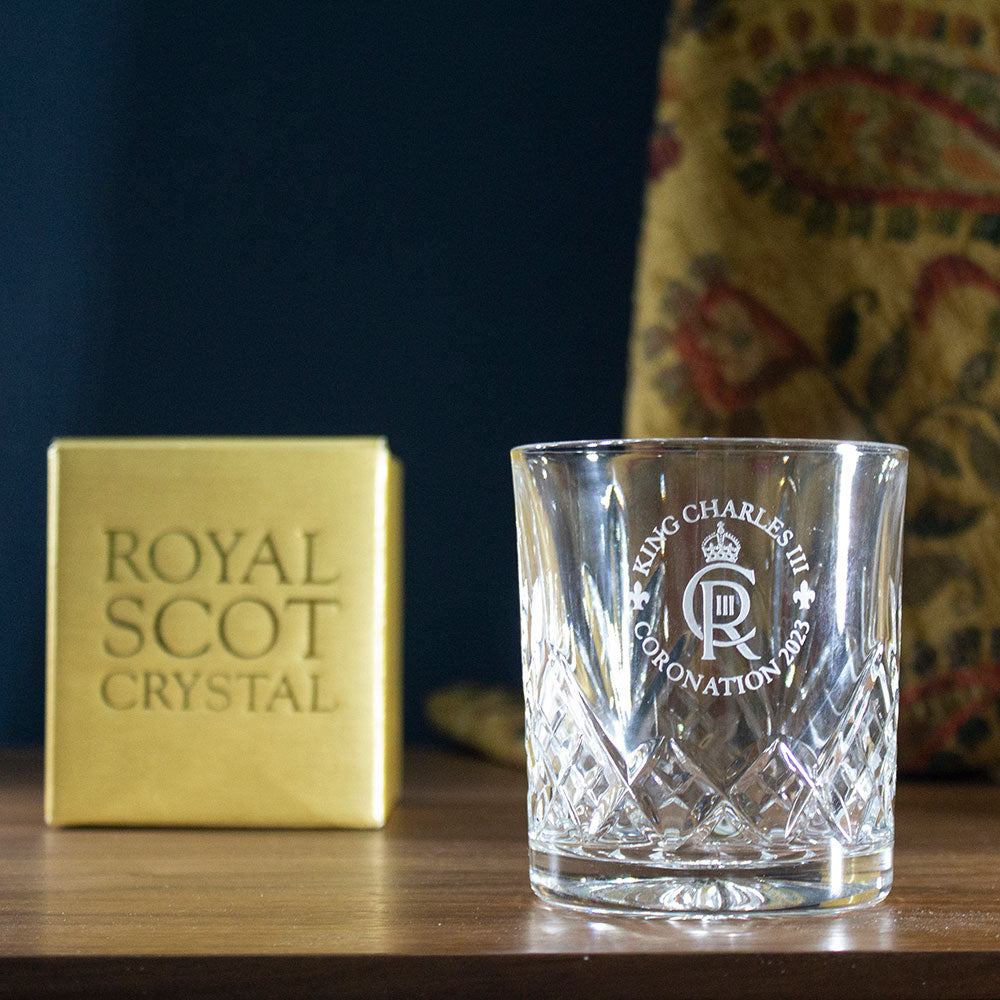 Large Coronation Engraved Whisky Tumbler (Gift Boxed)