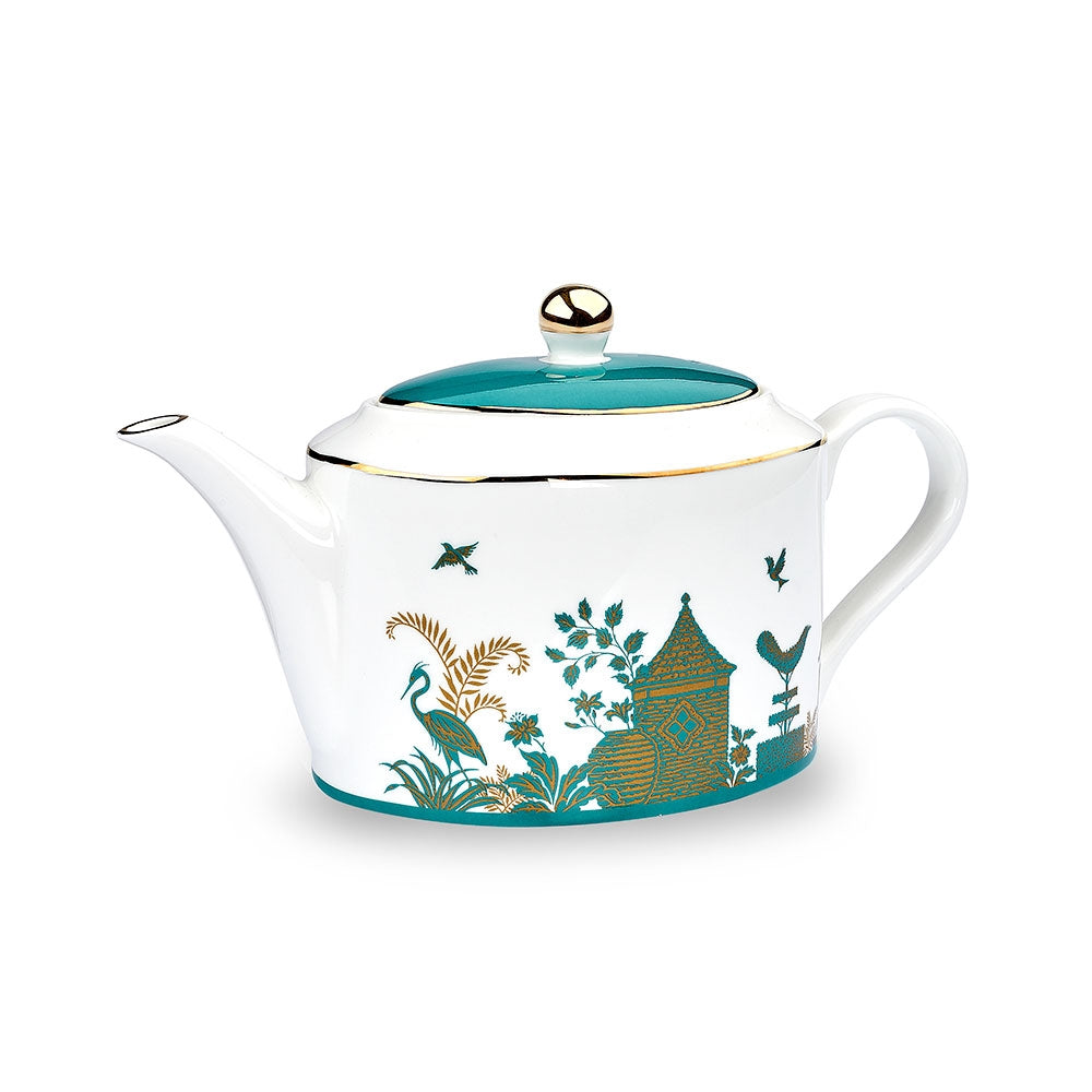 Royal Gardens Fine Bone China Oval Teapot